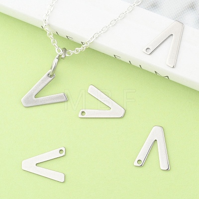 304 Stainless Steel Letter Charms X-STAS-O072-V-1