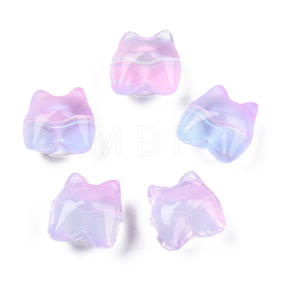 Transparent Spray Painted Glass Beads GLAA-N035-034-G04-1