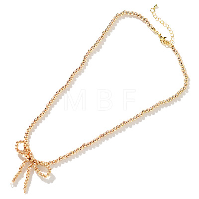 Glass Bowknot Necklace for Women YR7395-1-1