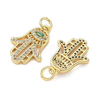 Brass Micro Pave Cubic Zirconia Pendants KK-A282-10G-1