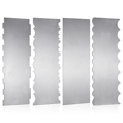 4Pcs 4 Styles Cake Cream Stainless Steel Scraper AJEW-AR0005-76-1
