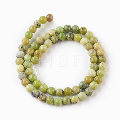 Natural Serpentine Beads Strands G-G767-04-6mm-1