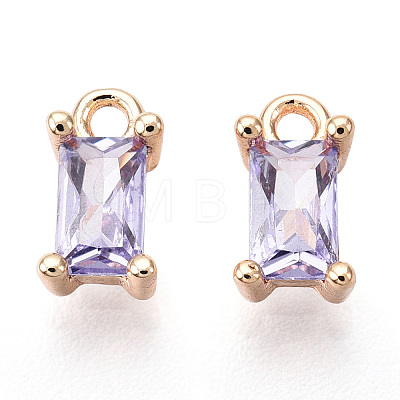 Brass Cubic Zirconia Charms X1-KK-S350-367P-1