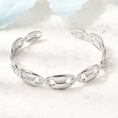 304 Stainless Steel Mariner Chain Cuff Bangles for Women SA-CBA82C8-07P-1