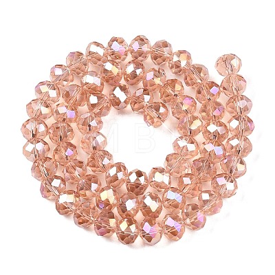 Electroplate Glass Beads Strands X-EGLA-A044-T8mm-B21-1