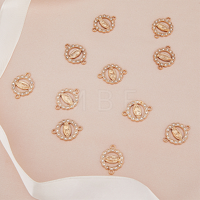 50Pcs Virgin Mary Alloy Crystal Rhinestone Connector Charms FIND-HY0001-88-1