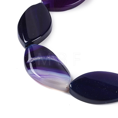 Natural Purple Banded Agate Beads Strands G-C141-A01-01-1