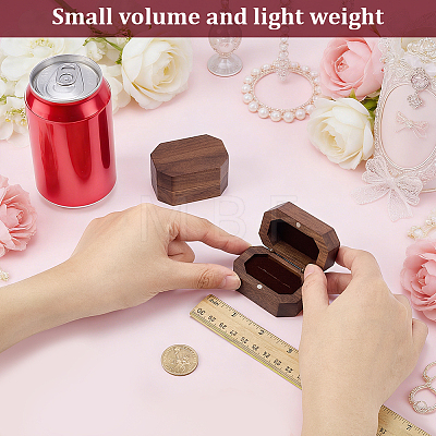 Octagon Wooden Ring Magnetic Boxes CON-WH0107-123C-1
