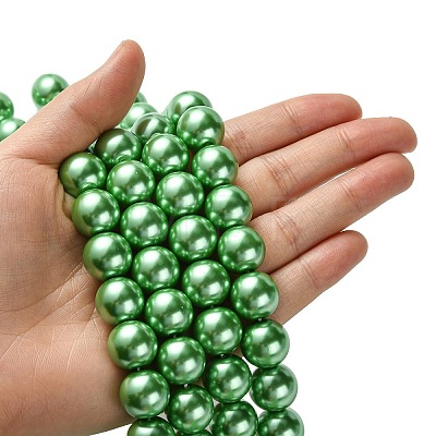 Eco-Friendly Glass Pearl Beads Strands HY-A008-14mm-RB008-1