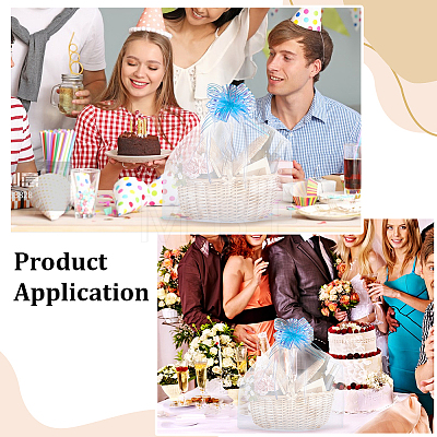 6Pcs Rectangle Organza Packing Drawstring Bags ABAG-PH0001-81B-1