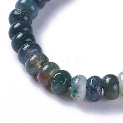 Adjustable Natural Moss Agate Braided Bead Bracelets BJEW-F369-A04-1