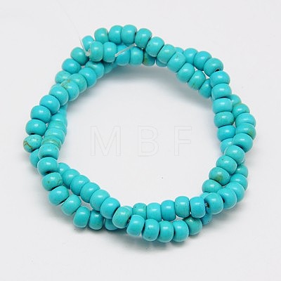 Synthetic Turquoise Beads Strands TURQ-G109-6x4mm-10-1