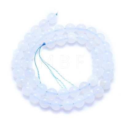 Natural Blue Chalcedony Beads Strands G-K310-C12-8mm-1