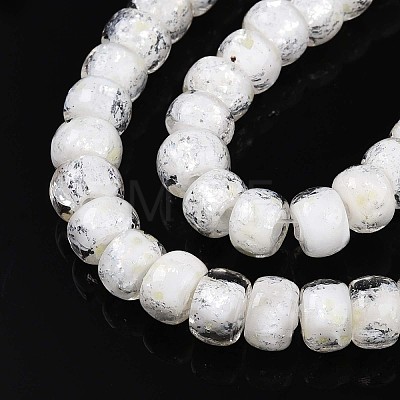 Luminous Handmade Silver Foil Glass Beads Strands FOIL-N029-02B-01-1