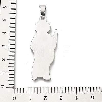 304 Stainless Steel Pendants STAS-Q343-05B-P-1