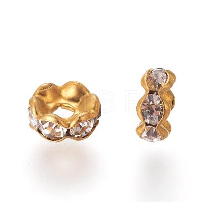 Brass Rhinestone Spacer Beads RB-A014-L8mm-01C-1