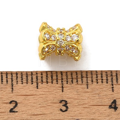 Brass Micro Pave Cubic Zirconia Beads KK-C072-07G-1