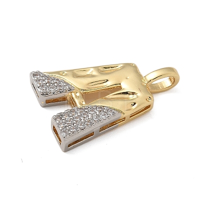 Brass Micro Pave Cubic Zirconia Pendants KK-B126-02G-A-1