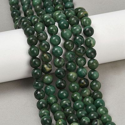 Natural African Jade Beads Strands G-K091-6mm-1