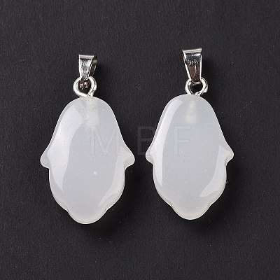 Natural White Jade Pendants G-B041-03P-13-1