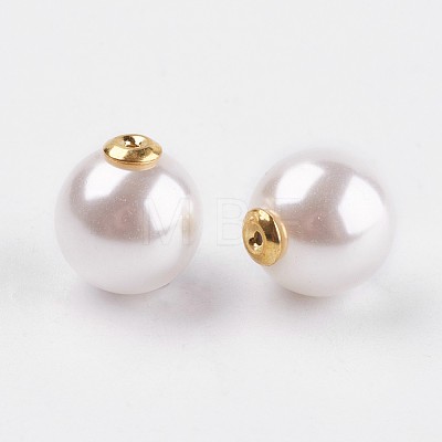 Acrylic Pearl Ear Nuts OACR-WH0002-01C-1