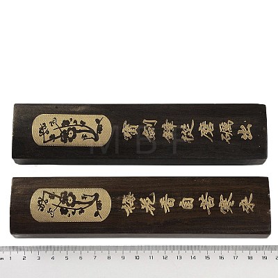 (Defective Closeout Sale: Blurred Font)Wood Chinese Calligraphy Paper Weight Cast AJEW-XCP0002-41-1