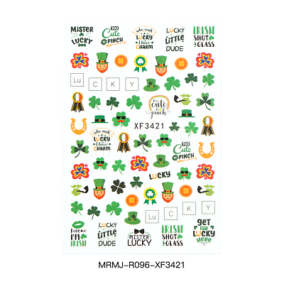 Self Adhesive Nail Art Stickers Decals for Ireland MRMJ-R096-XF3421-1