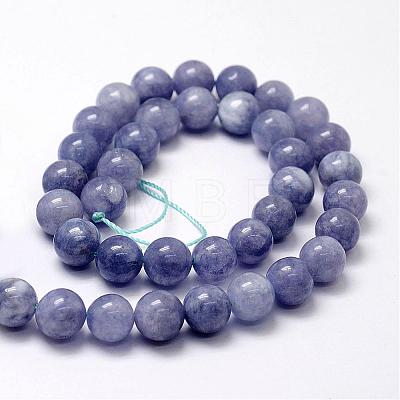 Natural White Jade Imitation Aquamarine Beads Strands G-F364-15-10mm-1