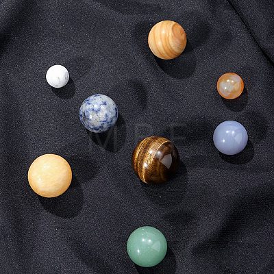 Natural Gemstone Eight Planets of the Solar System Display Decorations G-F734-13-1