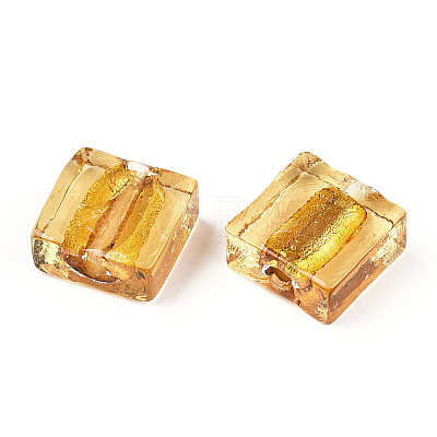 Handmade Silver Foil Lampwork Beads FOIL-S006-12x12mm-07-1