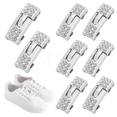 4 Pairs Zinc Alloy & Rhinestone Snap Lock Clasps FIND-FG0005-54P-1