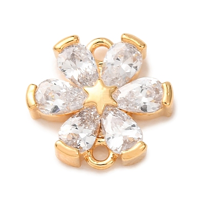 Brass & Rhinestone Connector Charms RB-CBAFDDC-01G-1