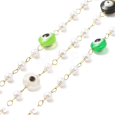 Handmade Evil Eye and Plastic Beaded Chains CHS-I019-04G-01-1