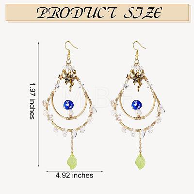 Natural Quartz Crystal Chips Beaded Big Teardrop Dangle Earrings EJEW-SW00016-01-1