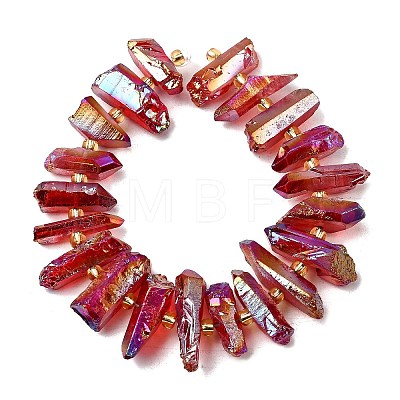 Electroplated Natural Quartz Crystal Beads Strands G-F800-F13-1