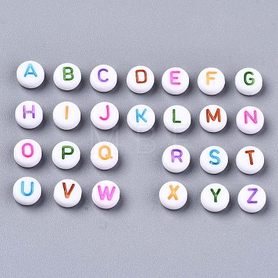 Opaque White Acrylic Beads X-MACR-N012-01-1