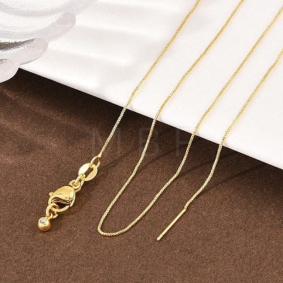 0.8MM Brass Box Chain Adjustable Slider Necklaces KK-H533-09B-G-1