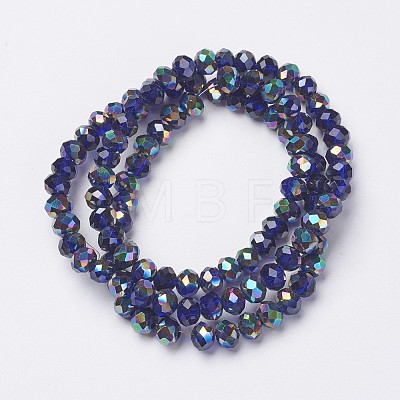 Electroplate Transparent Glass Beads Strands EGLA-A034-T1mm-Q08-1