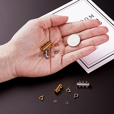 Brass Magnetic Slide Lock Clasps KK-TA0007-17-1