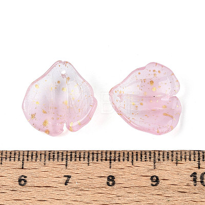 Transparent Glass Petal Pendants GLAA-T030-05-B-1