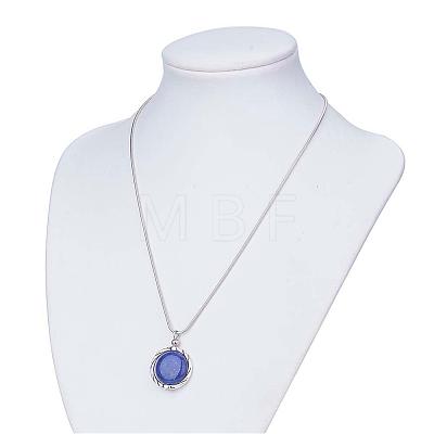 Natural & Synthetic Gemstone Pendant Necklaces NJEW-JN01850-1