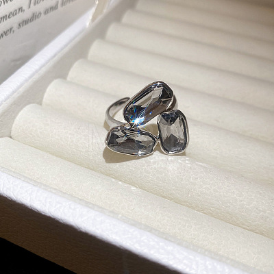 Alloy Rhinestone Cuff Open Rings WG2A83A-02-1