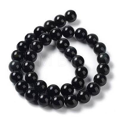 Natural Obsidian Beads Strands G-G099-10mm-24-1