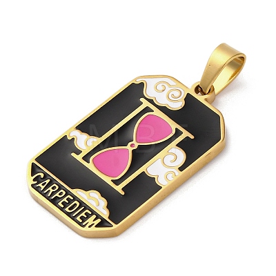 Ion Plating(IP) 304 Stainless Steel Enamel Pendants STAS-Q003-01G-01-1