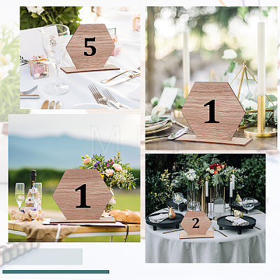 Custom Wood Tabletop Wedding Number Display Stands ODIS-WH0046-01-1