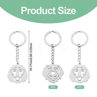 2Pcs 2 Styles 201 Stainless Steel Keychains KEYC-TAD0001-15D-1