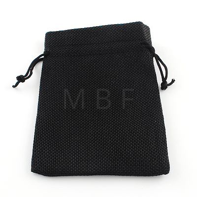 Polyester Imitation Burlap Packing Pouches Drawstring Bags LS-ABAG-R005-9x7-09-1