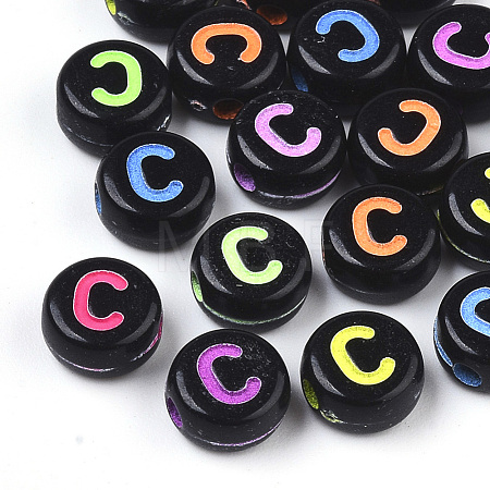 Opaque Black Acrylic Beads MACR-N008-17C-1
