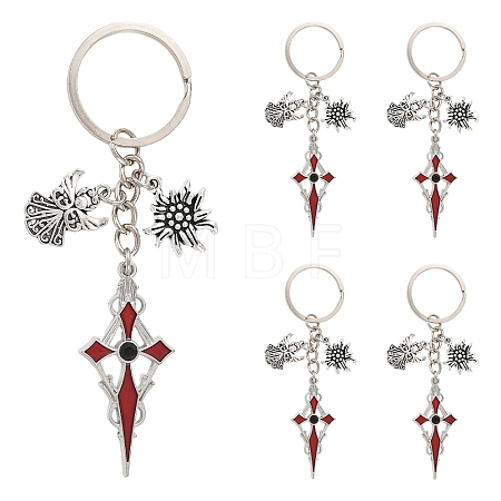 5Pcs Alloy Keychains KEYC-YW00288-02-1
