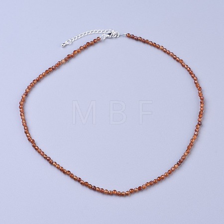 Natural Garnet Beaded Necklaces NJEW-K114-A-A03-1